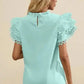 Mint Green Layered Cap Sleeve Blouse