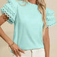 Mint Green Layered Cap Sleeve Blouse