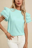 Mint Green Layered Cap Sleeve Blouse