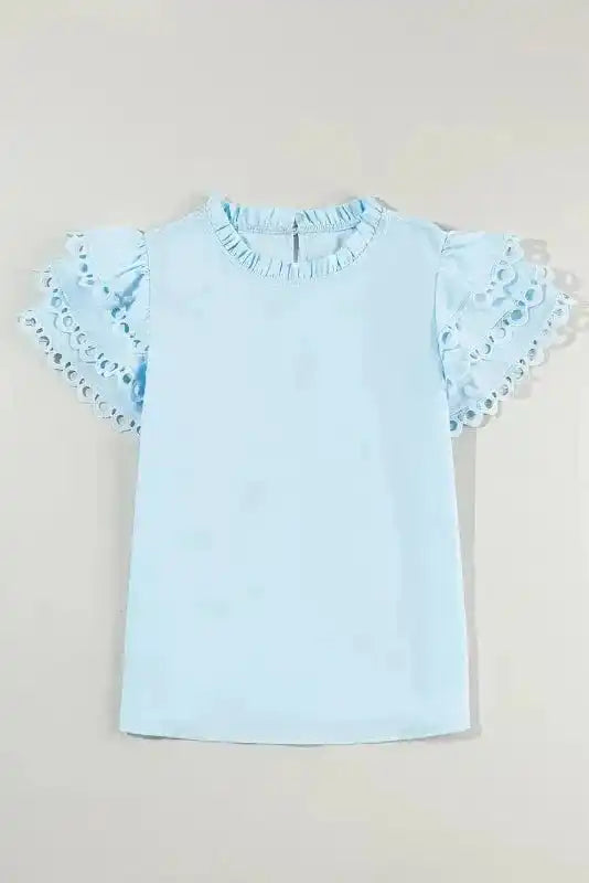 Mint Green Layered Cap Sleeve Blouse