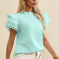 Mint Green Layered Cap Sleeve Blouse