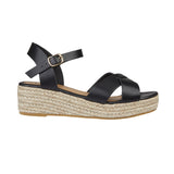 Sunny Ladies Espadrille Wedge Strappy Hessian Womens Ankle Straps Cross Over Sandals