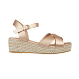 Sunny Ladies Espadrille Wedge Strappy Hessian Womens Ankle Straps Cross Over Sandals