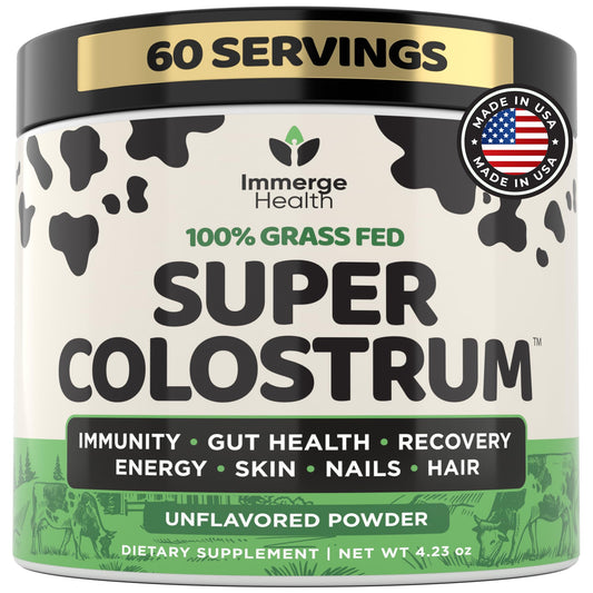ImmergeHealth Super Colostrum Powder – Grass-Fed, 50% IgG for Gut & Vitality