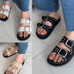 Zee Ladies Trendy Open-Toe Sliders with Buckle