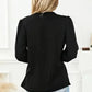 Surplice Neck Shirred Cuffs Draped Blouse