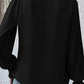 Surplice Neck Shirred Cuffs Draped Blouse