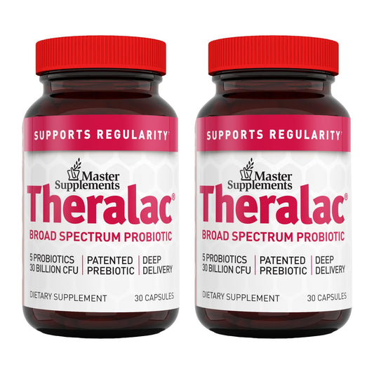 Theralac Master Supplements – 2-Pack Multi-Strain Probiotic for Gut Health, Gluten Free, 60 Servings