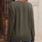 Therese - Stylish and Comfortable Plain Colour V-Neck Top with Buttons