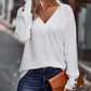 Therese - Stylish and Comfortable Plain Colour V-Neck Top with Buttons