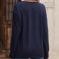 Therese - Stylish and Comfortable Plain Colour V-Neck Top with Buttons