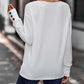 Therese - Stylish and Comfortable Plain Colour V-Neck Top with Buttons