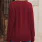 Therese - Stylish and Comfortable Plain Colour V-Neck Top with Buttons