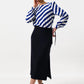 Timo Satin Back Crepe Sustainable Midi Skirt - Navy
