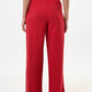 Tilde Linen Mix Straight Leg Trousers - Red