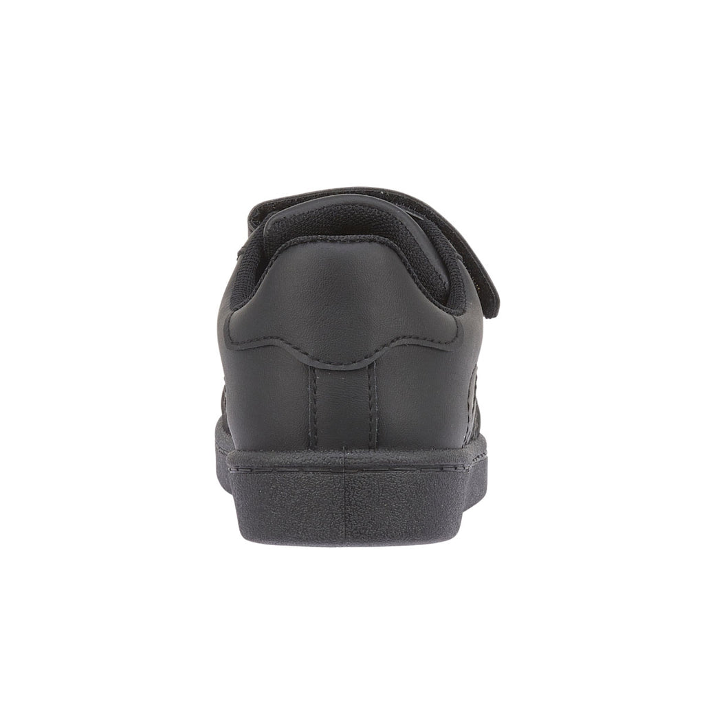 Torpedo Boys' Black School Shoes  Faux Leather Trainer with Easy Strap & Comfort Sole