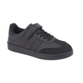 Torpedo Boys' Black School Shoes  Faux Leather Trainer with Easy Strap & Comfort Sole