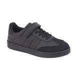 Torpedo Boys' Black School Shoes  Faux Leather Trainer with Easy Strap & Comfort Sole