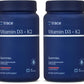 Trace Minerals Vitamin D3 + K2 Gummies | 5,000 IU D3 + 50 mcg K2 | Vegan, Sugar Free, Gluten Free | 60 Servings (Pack of 2)