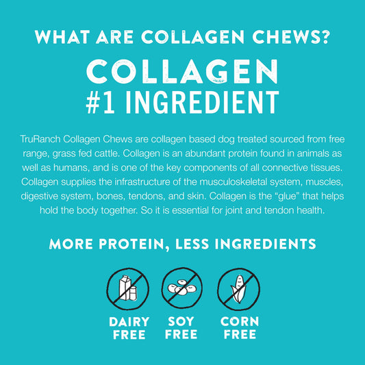 TRURANCH Collagen Sticks for Dogs - 5-inch Rawhide Alternative for Joints & Skin Health
