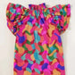 Multi Colour Ruffle Sleeve Blouse