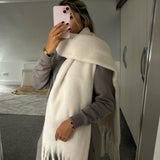 Ladies Ultra-Soft Gradient Color Block Blanket Scarf Shawl