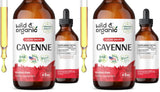 Wild & Organic Cayenne Pepper Tincture - Digestive Support, 4 oz x 2 - Vegan, Alcohol-Free