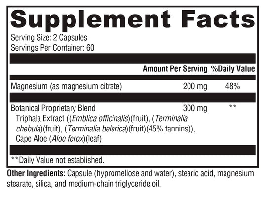 XYMOGEN ColonX Supplement – Magnesium Citrate, Cape Aloe & Triphala for Digestive Support (120 Capsules)