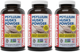 Yerba Prima Psyllium Husks Powder – 12 oz (Pack of 3) | Natural Fiber Supplement for Regularity | Gluten-Free, Vegan, Non-GMO