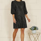 Yumi Black Sequin Tunic Dress With Balloon Sleeves