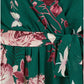 Yumi Green Floral Kimono Dipped Hem Dress