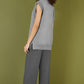 Yumi Grey Knitted Oversize Vest With Pockets And Snaffle Details