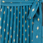 Yumi Teal Foil Printed Pleated Wrap Midi Dress
