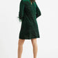 Louche Celie Zebra Devore Feather Trimmed Mini Dress Green