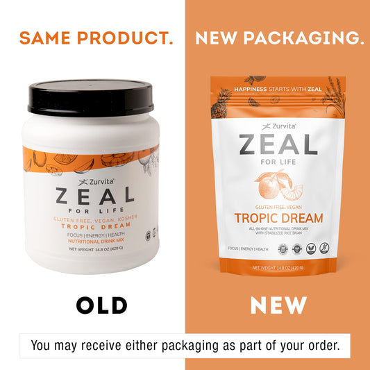 Zurvita Zeal for Life 30-Day Wellness Bag – Tropic Dream Flavor | Daily Nutritional Supplement for Vitality