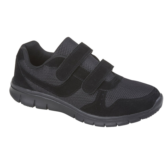 Jonathan  Mens Wide Fit Velcro Comfort Trainers Black