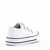 James Kids Triple Strap Canvas Trainers White