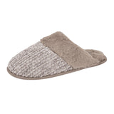 Cleo Ladies Knit Fur Lined Slippers Mule Mocha