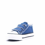 James Kids Triple Strap Canvas Trainers Navy Blue