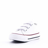 James Kids Triple Strap Canvas Trainers White