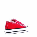 James Kids Triple Strap Canvas Trainers Red