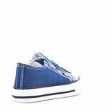 James Kids Triple Strap Canvas Trainers Navy Blue