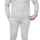 Mens Plain Crew Neck Fleece Slim Fit Tracksuit Grey