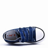 James Kids Triple Strap Canvas Trainers Navy Blue