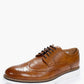 Brad Mens Formal Brogue Faux Leather Contrast Sole Lace Up Shoe Tan