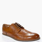 Brad Mens Formal Brogue Faux Leather Contrast Sole Lace Up Shoe Tan