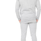 Mens Plain Crew Neck Fleece Slim Fit Tracksuit Grey