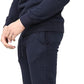 Mens Plain Crew Neck Fleece Slim Fit Tracksuit Navy Blue