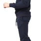 Mens Plain Crew Neck Fleece Slim Fit Tracksuit Navy Blue