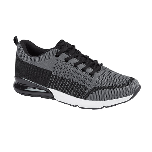 Strike Mens Lace Up Comfort Trainers Grey